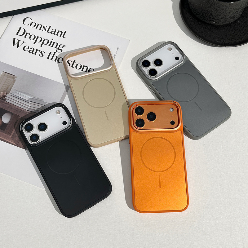 Advanced Metal Texture Magnetic Phone Case Suitable for Iphone1716Promax Hardware Button Camera Frame