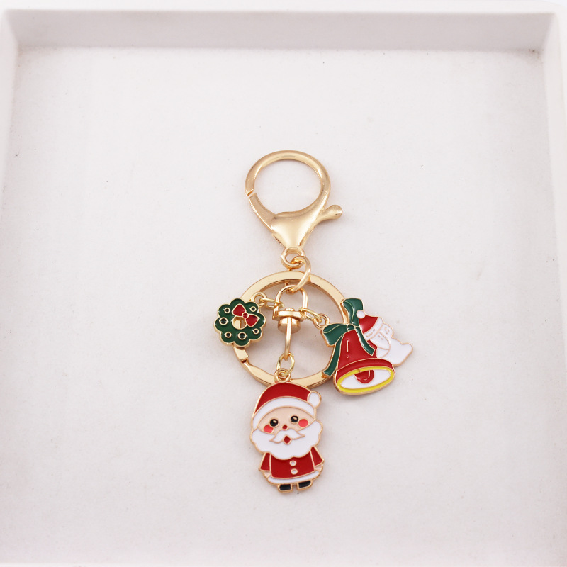 クリスマスキーホルダーサンタクロース雪クリスマスツリーキーホルダーかわいい漫画プレゼントペンダントクリエイティブプレゼント|undefined