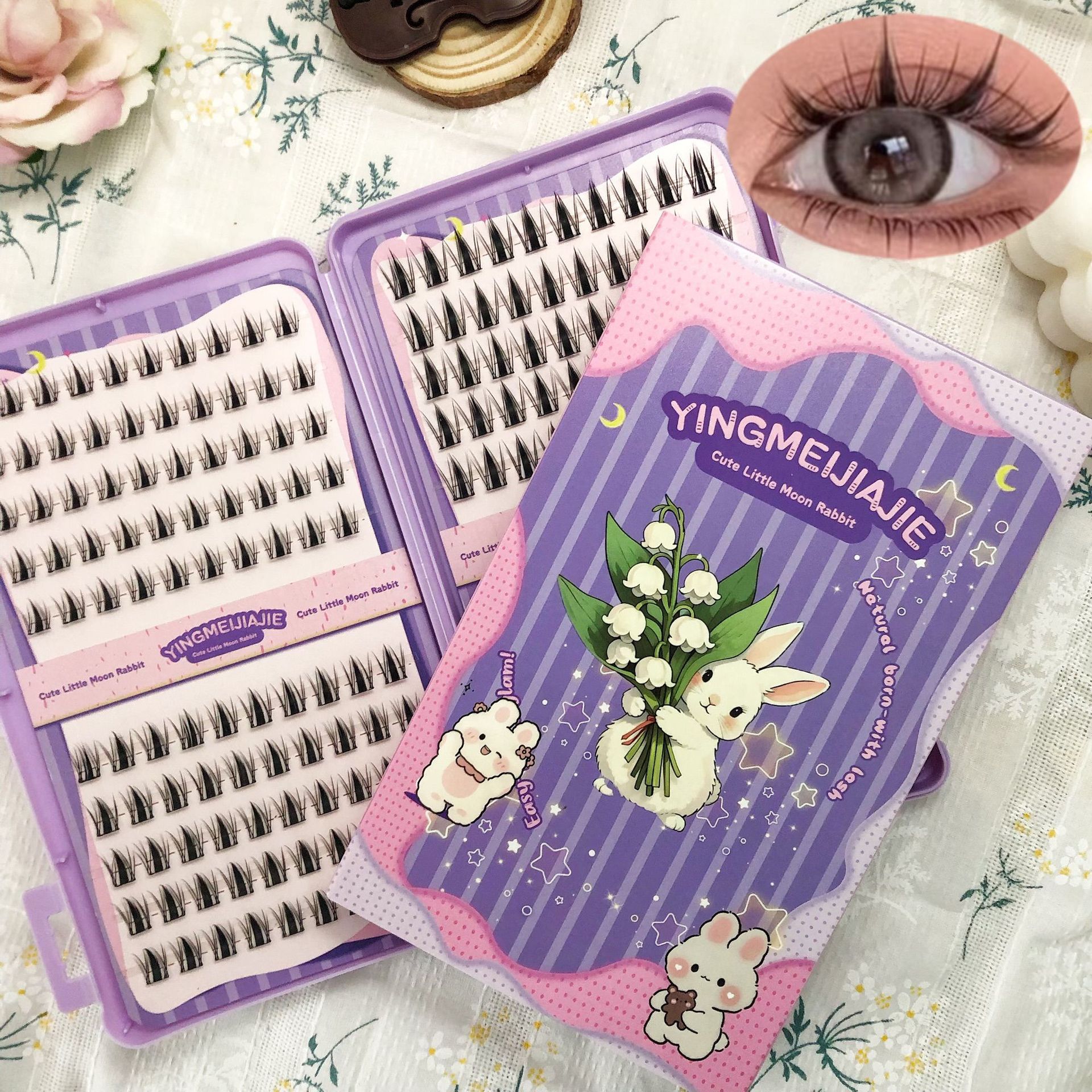 Las pestañas falsas transfronterizas sin pestañas, libros de pestañas coreanos lindos, nuevos tipos de pestañas segmentadas de Amazon, pestañas falsas sin pegamento