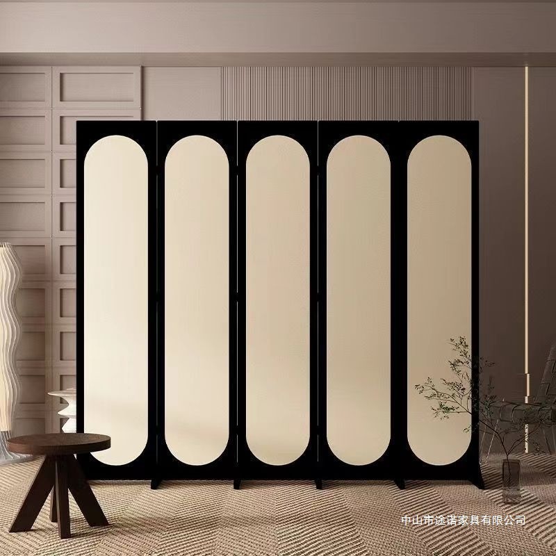 French-Style Screen Partition for Living Room, Foldable Mobile Live Broadcast Room Background Decoration, Bedroom Partition, Home Room Office