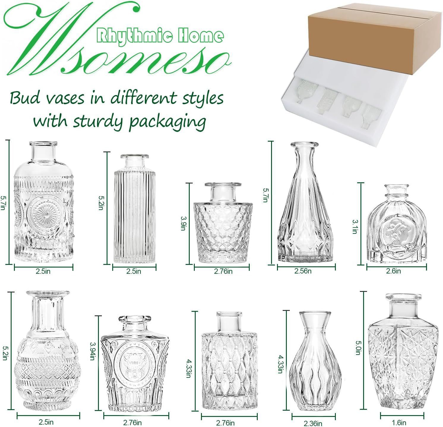 Customizado Amazon alto borosilicato de vidrio pequeño jarrón ligero de lujo jarrón de vidrio transparente adornos de boda inswind