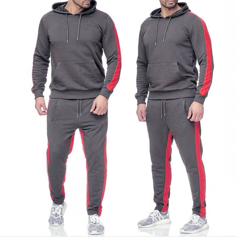 Set de două piese cu dungi noi pentru bărbați și femei, hanorac sport casual pentru bărbați_voghion.com