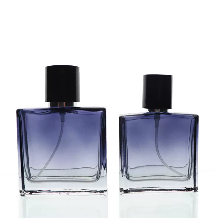 透明方形香水瓶30ml50ml100ml蔚蓝男士分装喷雾瓶玻璃瓶分装空瓶