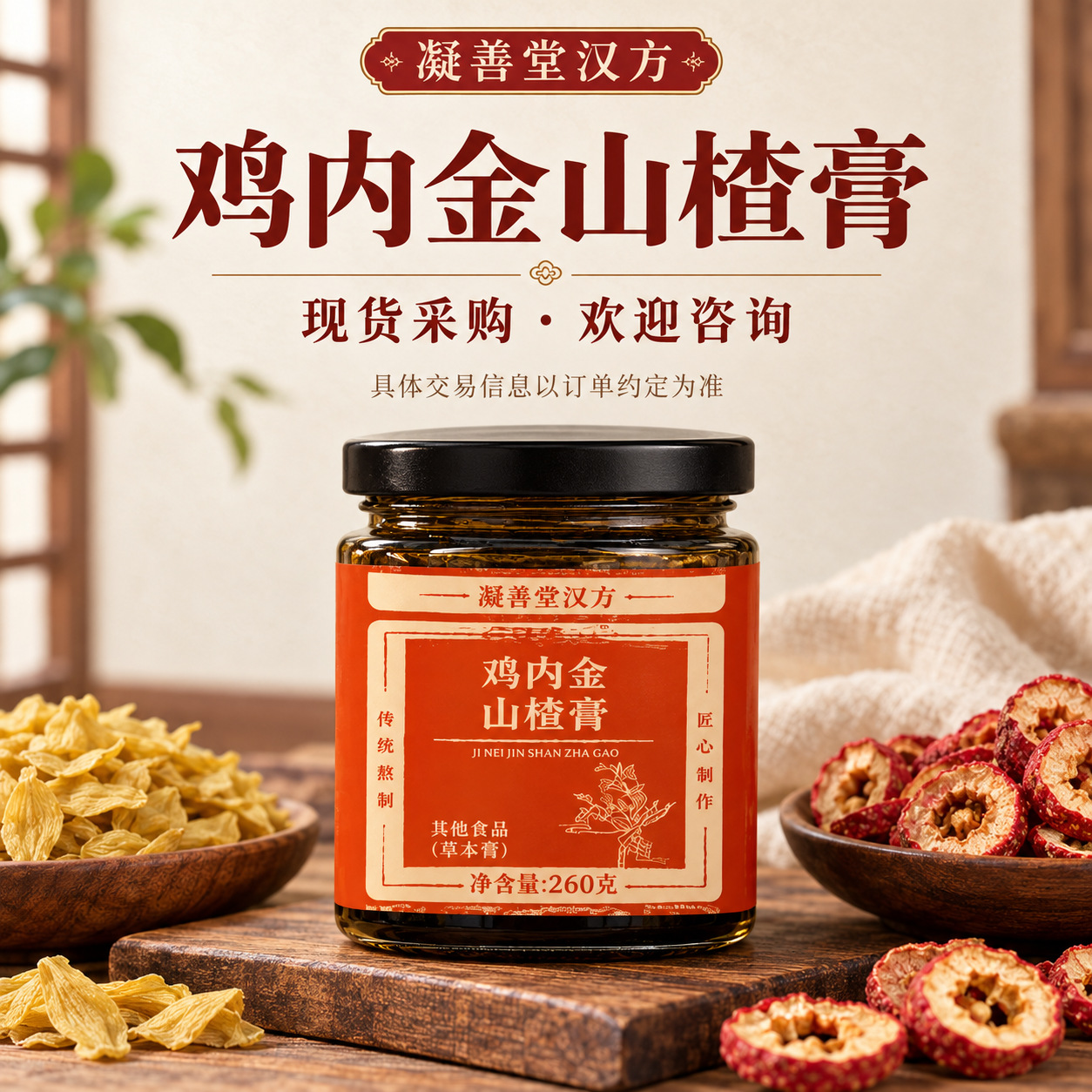 Hawthorn & Ji Nei Jin Herbal Paste (Shan Zha Ji Nei Jin Gao) — Traditional Slow-Simmered Herbal Extract quality and texture