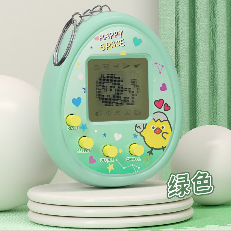 Juegos electrónicos populares transfronterizos para mascotas mini juegos electrónicos de mano para alimentar a las mascotas llaveros pequeños colgantes