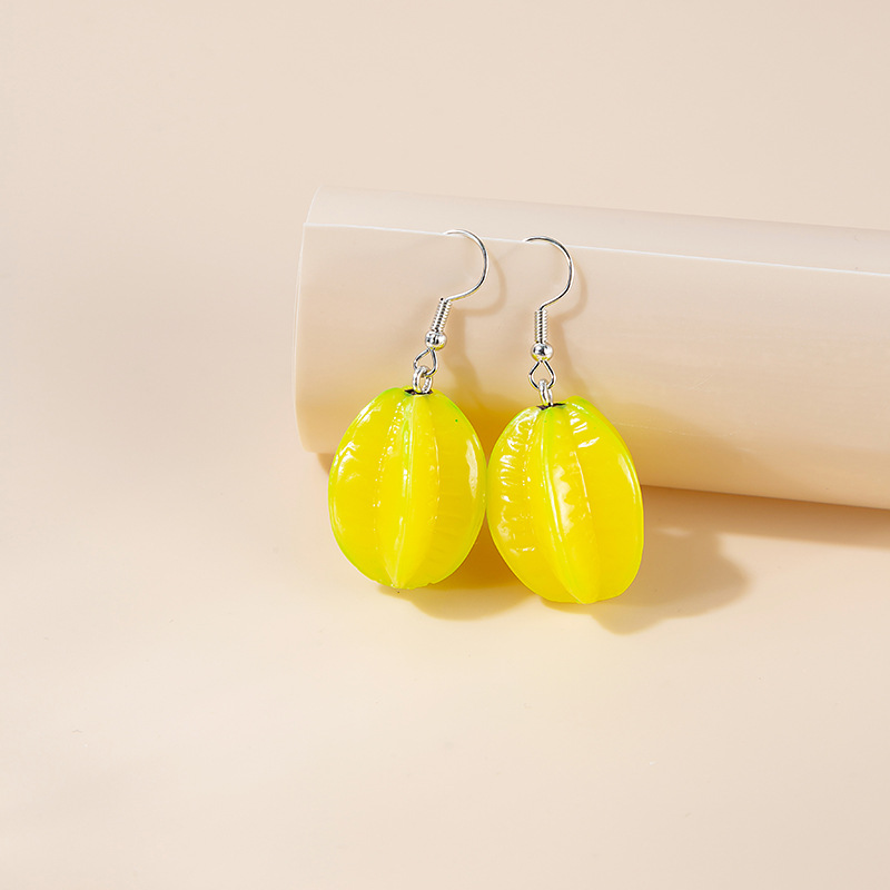 1 Pair Cute Fruit Resin Women's Earrings display picture 2