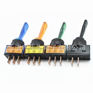 Toggle Switch Asw-13D with Light 12V 3-Pin Car Modification Switch Silver Dot Switch
