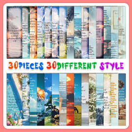 跨境热卖30张爆款写实风景图片励志文字纸质书签学生心意礼物外贸