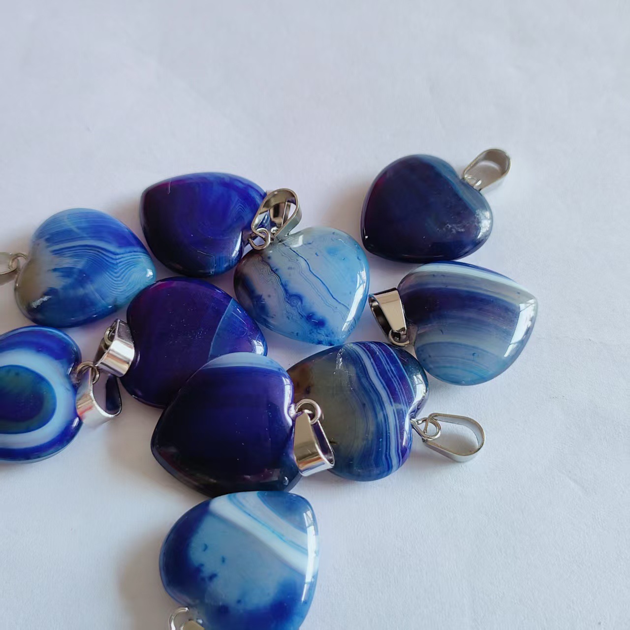 Cruz-frontera piedra natural amor colgante 20mm cristal Ágata en forma de corazón colgante melocotón corazón COLLAR COLGANTE accesorios de la joyería