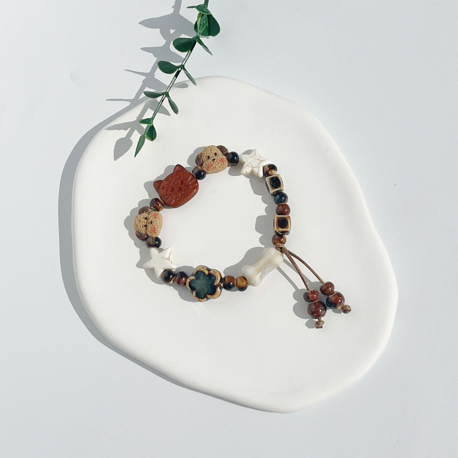 Bracciale di coppia gatto e cane in ceramica per migliori amici_voghion.com