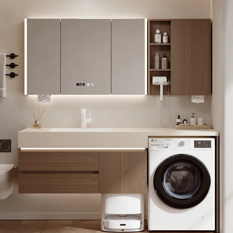 New Model of Slate Bathroom Cabinet with Integrated Ceramic Basin, Balcony Washing Machine Bathroom Cabinet, Washbasin, Integrated Sink Basin New Model of Slate Bathroom Cabinet with Integrated Ceramic Basin, Balcony Washing Machine Bathroom Cabinet, Washbasin, Integrated Sink Basin