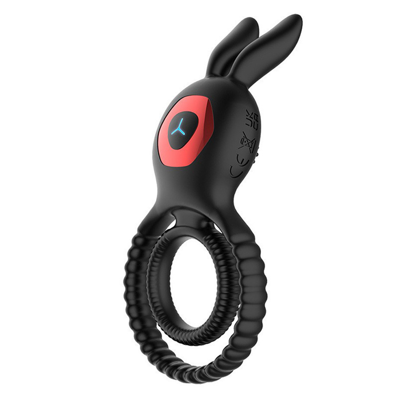 Remote Control Vibrating Rabbit Cock Ring with Silicone Body and Button Control — detail image 5