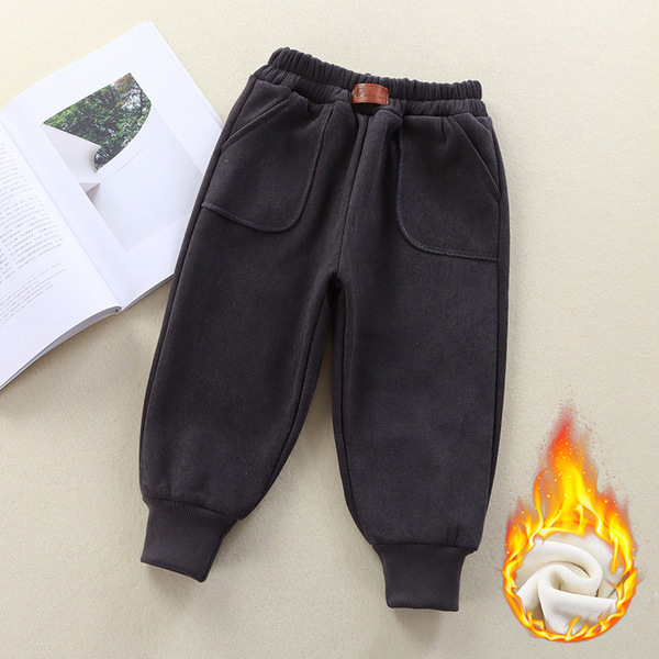 Children's corduroy velvet double-sided keep warm winter trousers…