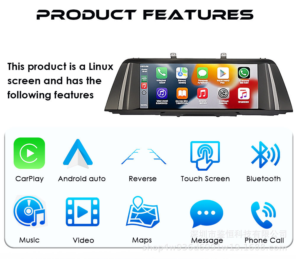 10.25'' Large Screen Navigation System Suitable for 11-17 Bmw 5 Series Cic/Nbt Radio Car Players