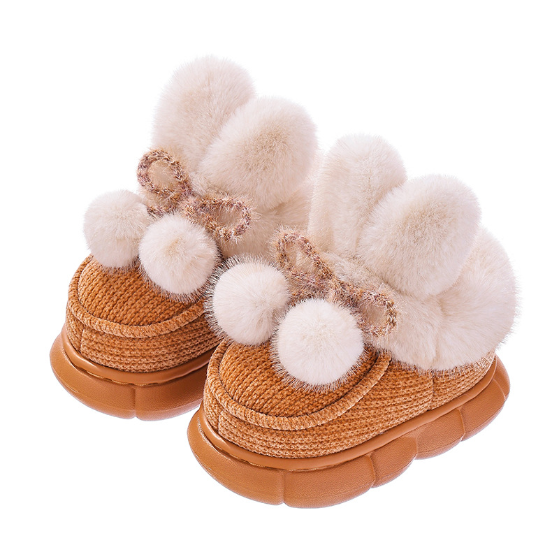 Bolsas de invierno para niños zapatos de algodón para niñas calientes y pelusa con una base gruesa para pisar la sensación de mierda bolsas de bebés de algodón para niños