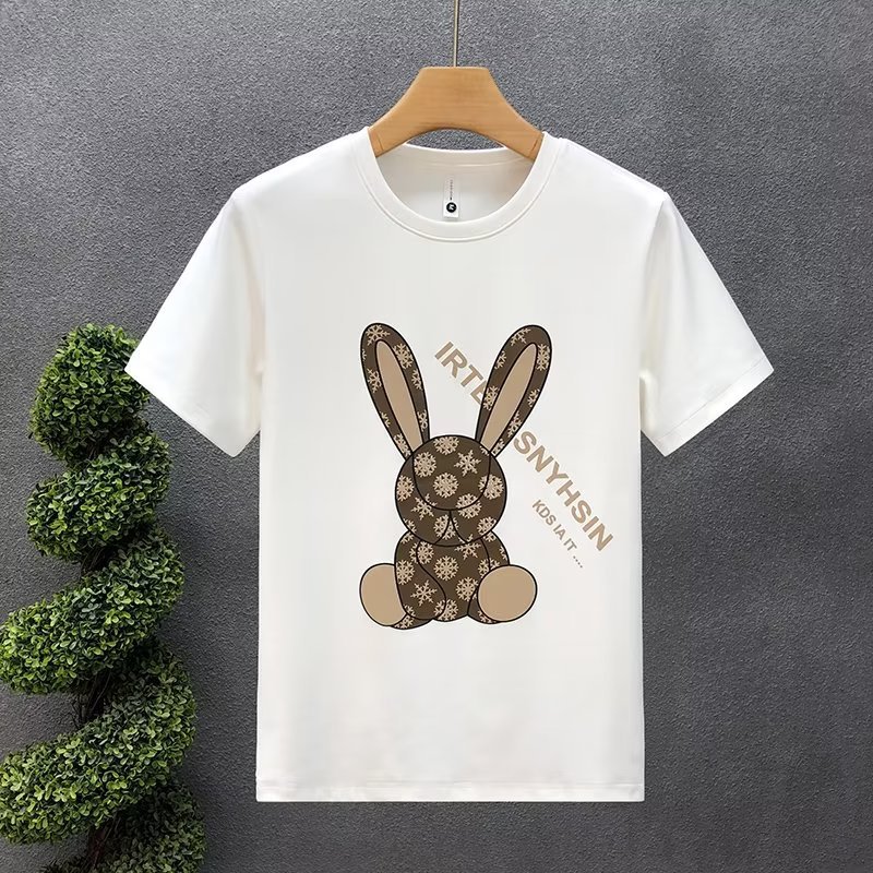 T-shirt herr kortärmad stadsstil tryck trendig tecknad rund hals standard sommar modemärke ungdomsmode_voghion.com