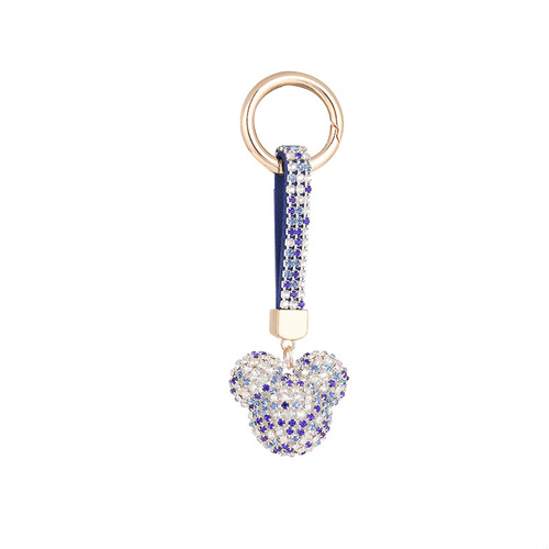 Japanese and Korean prong diamond Mickey keychain car key ring pendant women's bag pendant jewelry pendant