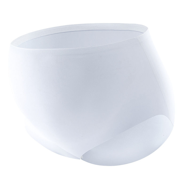 Seda de hielo transpirable y sin costuras mujeres embarazadas, temprano, medio y tardío, cintura alta, abdomen, embarazo, posparto, antibacteriano, entrepierna inferior de algodón, pantalones cortos de talla grande image 10