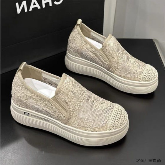 Fisherman Shoes Women's Fragrant Style 2025 Spring and Summer New All-match Thick Bottom Mesh Breathable Lazy One Pedal Lefu Glory