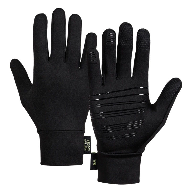 Outdoor Sports Autumn and Winter Manufacturer Cycling Non-Slip Warm Velvet Men's and Women's Windproof Ski Touch Screen Liner Gloves