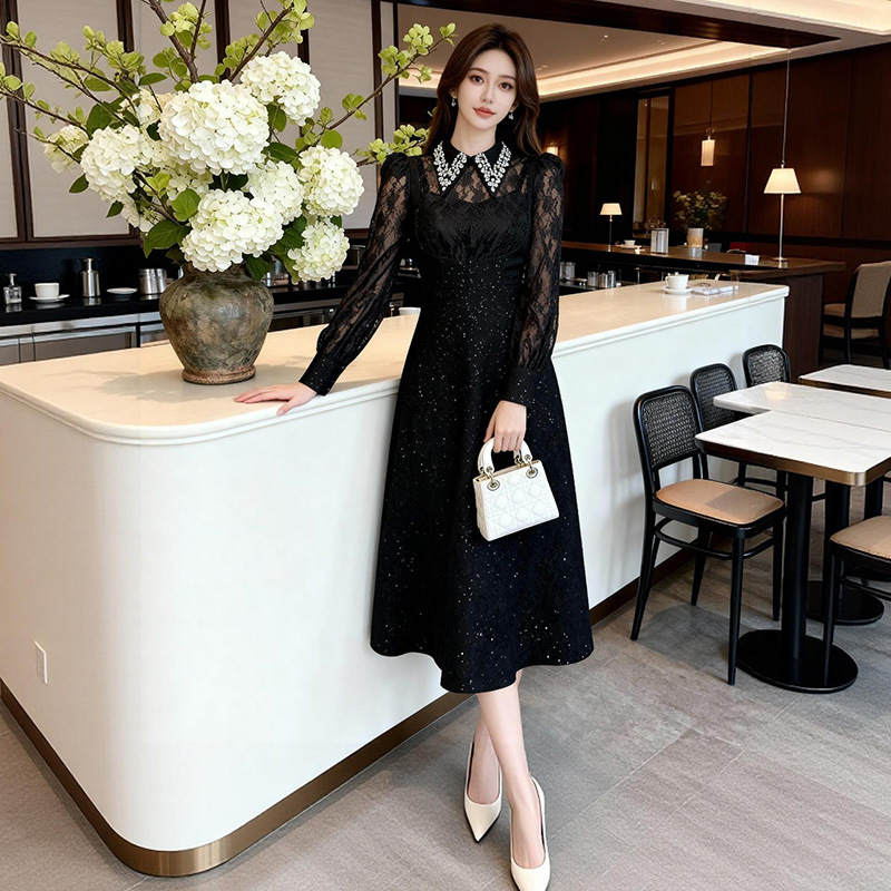 C-4639# 重工镶钻娃娃领...