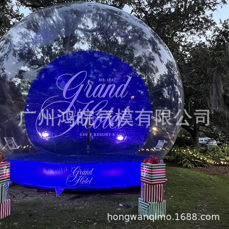 圣诞节活动充气圣诞雪花球充气透明圣诞屋圣诞装饰品雪球