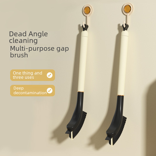 Multi-functional gap cleaning brush for home kitchen and bathroom, no dead corners, long handle soft bristle edge gap brush