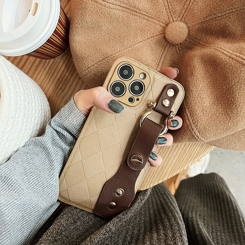 Unisex mobiele telefoonhoesje diamantknop polsbandje creatief_voghion.com