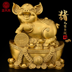 PK7J批發銅豬擺件 銅金豬財豬客廳辦公室生肖豬吉祥物金錢豬工藝