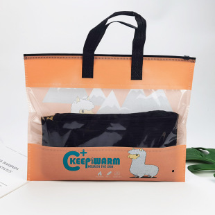 Warm Pants Packaging Bag Non-Woven Zipper Bag Handbag Warm Clothing Ziplock Bag Non-Woven Handbag