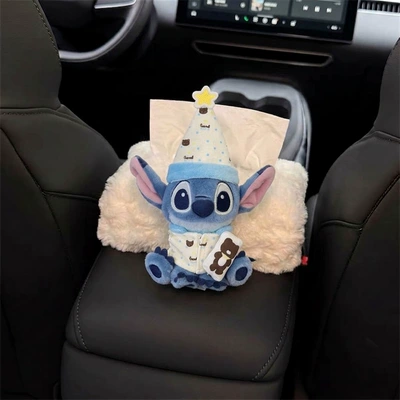 Tissue Box, Car Interior Armrest: Car tissue box/set - standard-bear-pajamas-sitting-stitch