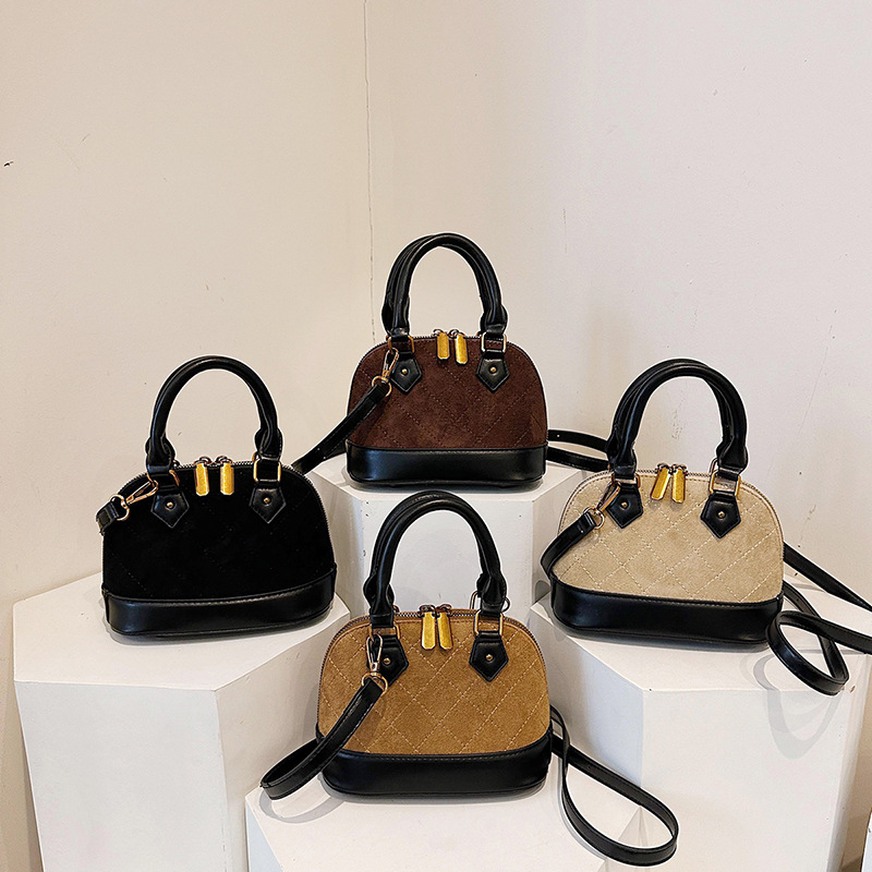 special interest light luxury high-grade handbag frosted rhombus fashionable stylish textured shell bag light luxury shoulder messenger bag