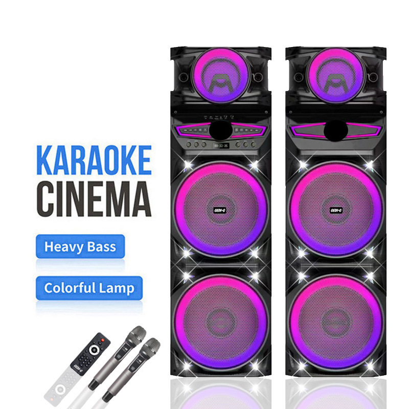 Double 12inch Home-Use Wooden Stereo Private Professional Wireless Bluetooth Dj Speaker Set Tws Party Speakers