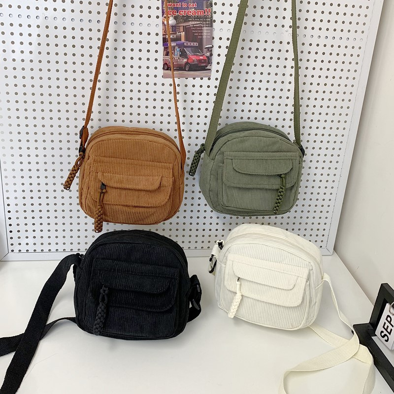 Trendy New Retro Mommy Single-Shoulder Portable Versatile Women's Bag Crossbody Student Artistic Striped Phone Bag