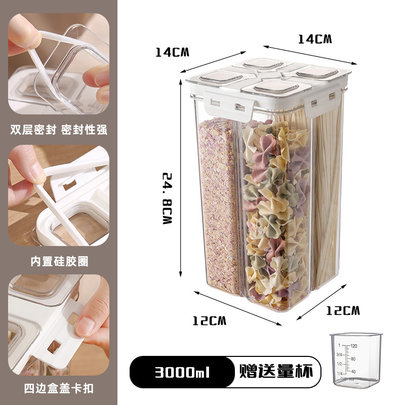 Grain Cereals Storage Jar Sealed Jar with Lid Cage Rice Barrel Jar Transparent Insect-proof Large Storage Box Storage Box