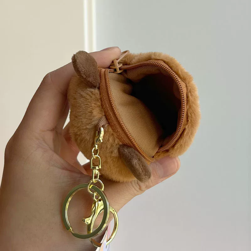 Милая сумка для наушников Капибара, кошелек для монет, плюшевый брелок, очаровательная сумка для пары, подвеска, кукла, маленькие аксессуары.