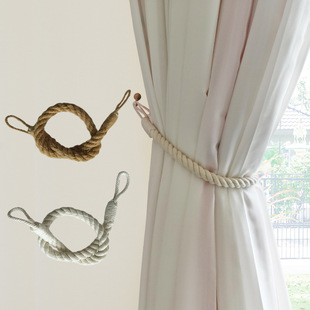 Bohemian Linen Flower Curtain Straps Cross-Border Curtain Buckle Storage Straps Hand-Woven Cotton and Linen Rope Curtain Straps