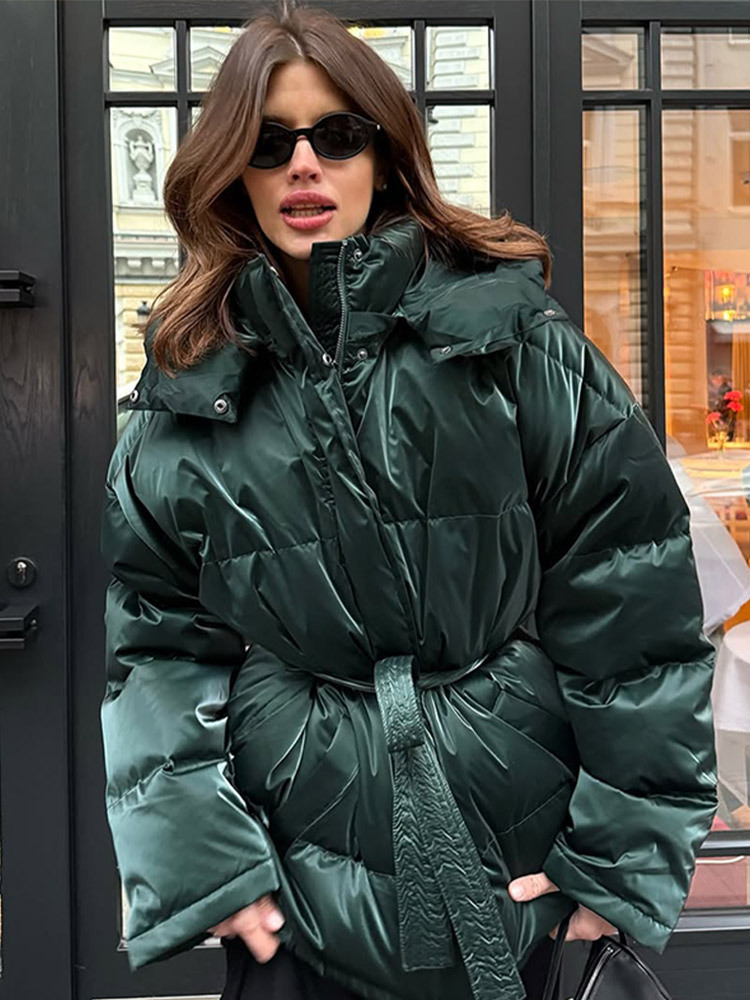 Inventario - moda casual de cuello largo con cuchilla larga ropa de algodón encapuchada 2025 otoño y invierno nuevo estilo transfronterizo europeo y americano