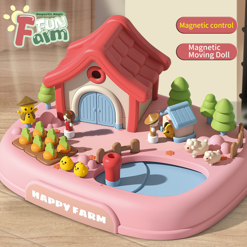 Simulación magnética infantil transfronteriza Jardín de sueños Castillo modelo de casa Jardín granja escena casera juguetes