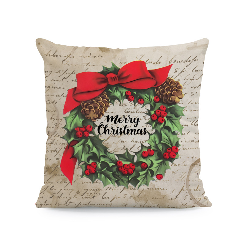 Venta caliente transfronteriza elementos de Navidad funda de almohada ambiente para el hogar sofá de decoración jardín patio festivo funda de cojín image 36
