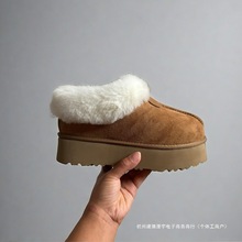 厚底雪地靴皮毛一体增高松糕底保暖棉鞋女鞋增高厚底民族风雪地靴