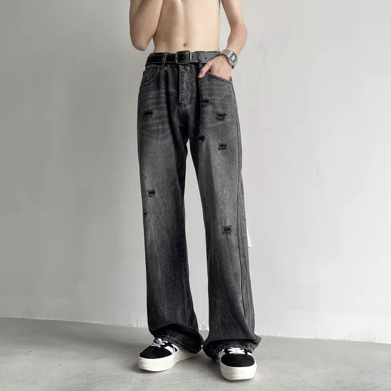 Джинсы летние Tide, fashionable брюки американский стиль, свободный прямой крой