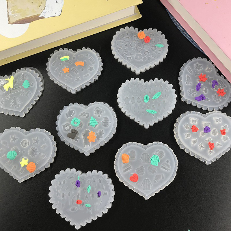 Silicone Nail Art Mold Cartoon Tulip Elk Bow Nail Decoration Handmade Mold DIY Tool