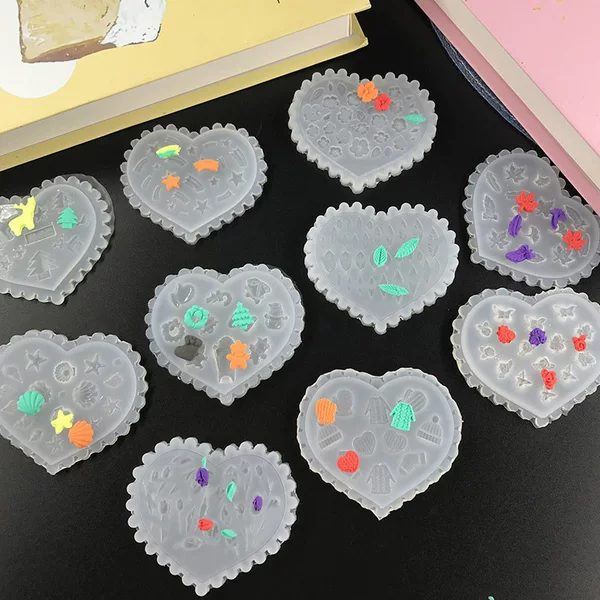 Silicone Nail Art Mold Cartoon Tulip Elk Bow Nail Decoration Handmade Mold DIY Tool