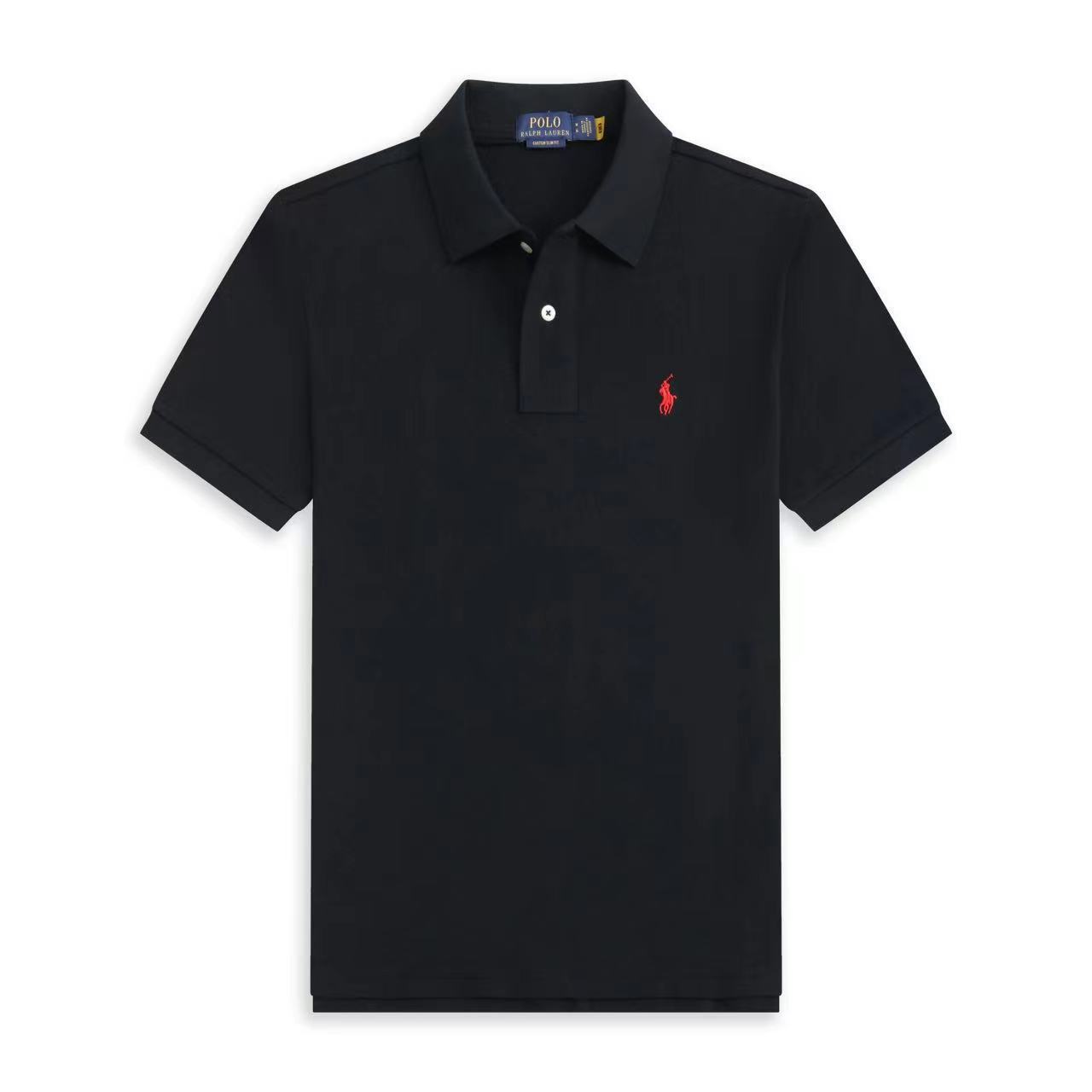 thumbnail for Pony foreign trade summer polo shirt men's short sleeve t-shirt lapel pony logo embroidery cotton casual wear