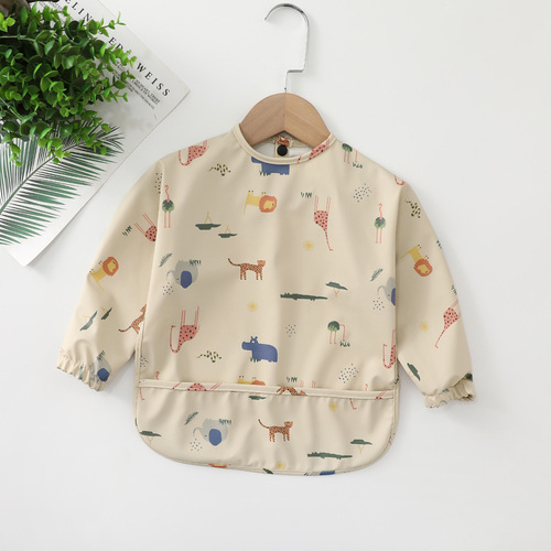 Children's waterproof anti-wearing bibs baby eating bibs super soft waterproof baby rice pocket anti-dirty feeding