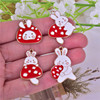 Cartoon rabbit with clove mushrooms, metal jewelry, pendant, earrings, accessory with accessories, Korean style, handmade