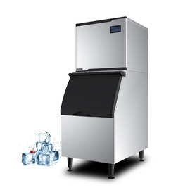 。商用制冰机全自动奶茶店大型冰块制作机分体式酒吧方冰150kg