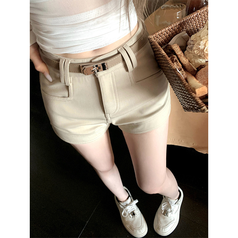 辣妹高腰修身短裤女2025春季新款外穿直筒裤a字时尚休闲西装裤子