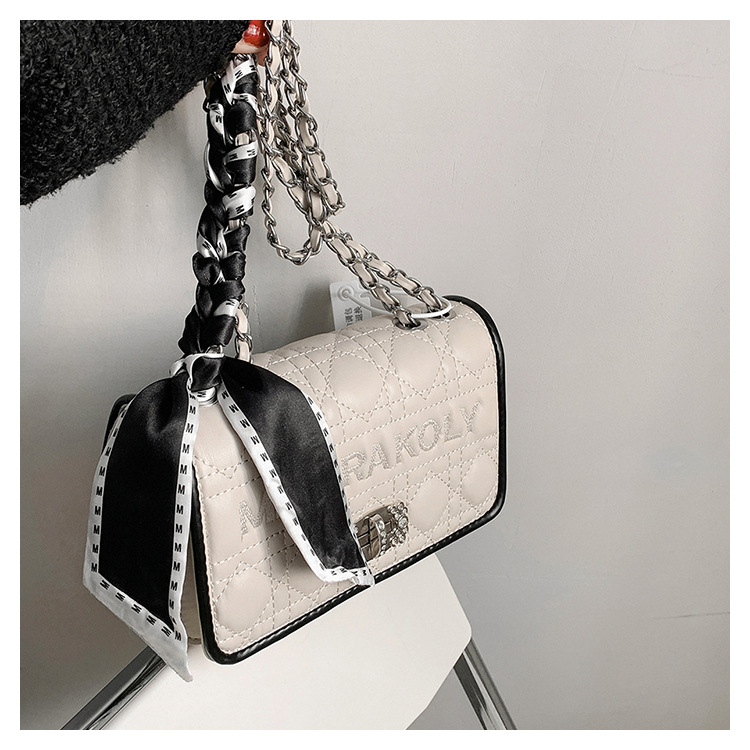 Borse da donna Nuovo stile trendy rombo ricamo filo piccola borsa quadrata borsa a tracolla singola di lusso leggera di fascia alta stile piccola fragranza_voghion.com